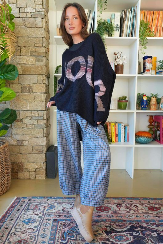 Big Softie Amour Slouch Knit Jumper Navy /18=